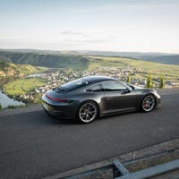 porsche overlooking valley
