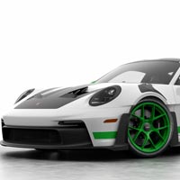 porsche with green rims